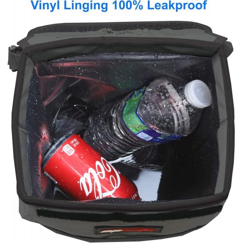  EPAuto Waterproof Car Trash Can with Lid and Storage Pockets, Dark Grey