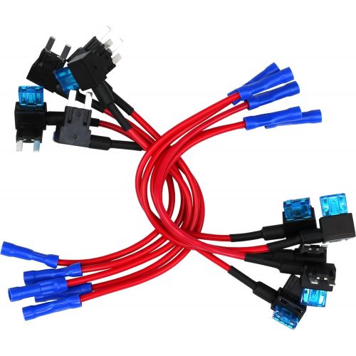  10 Pack - EPAuto 12V Car Add-a-circuit Fuse TAP Adapter Mini ATM APM Blade Fuse Holder