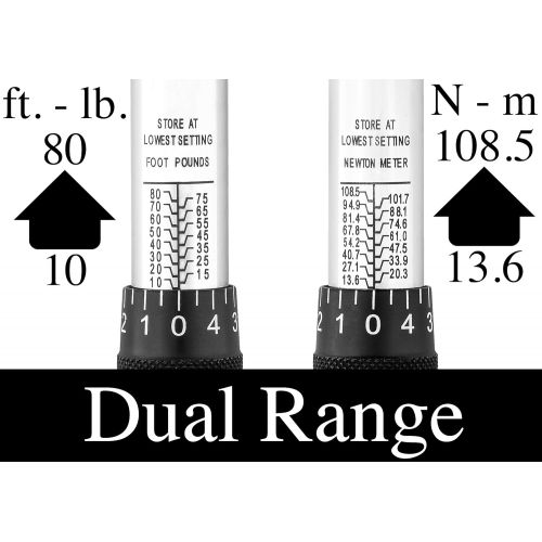  EPAuto 3/8-Inch Drive Click Torque Wrench (10-80 ft.-lb. / 13.6-108.5 Nm)