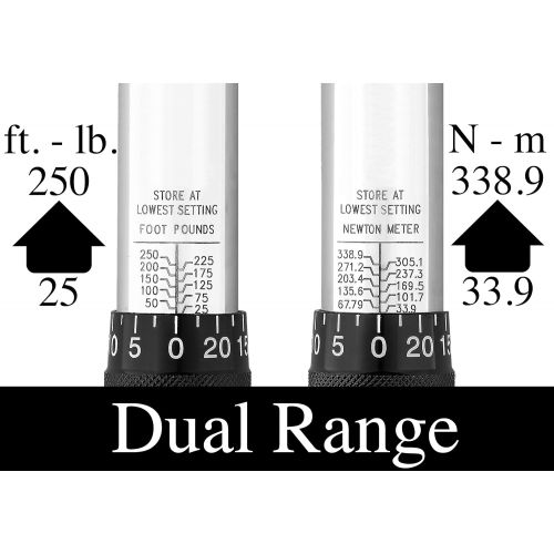  EPAuto 1/2-Inch Drive Click Torque Wrench (25-250 ft.-lb. / 33.9-338.9 Nm)