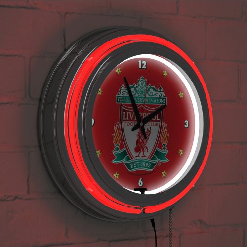  Trademark Global Premier League Liverpool Football Club Chrome Double Rung Neon Clock