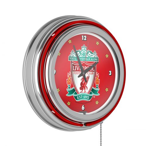  Trademark Global Premier League Liverpool Football Club Chrome Double Rung Neon Clock