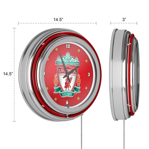  Trademark Global Premier League Liverpool Football Club Chrome Double Rung Neon Clock