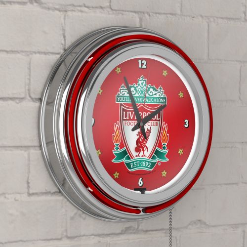  Trademark Global Premier League Liverpool Football Club Chrome Double Rung Neon Clock