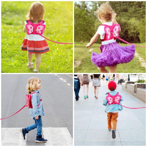  [아마존베스트]EPLAZA Baby Toddler Walking Safety Butterfly Belt Harness with Leash Child Kid Assistant Strap (a)