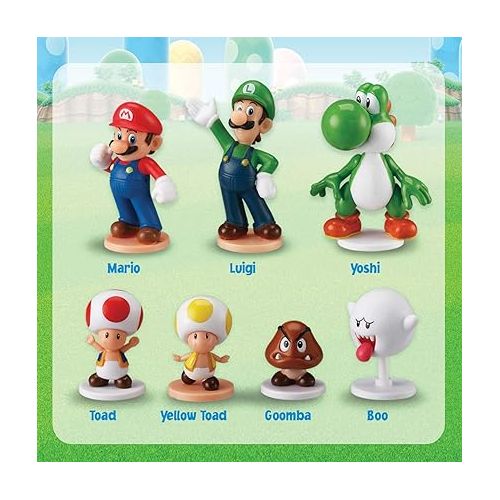  Epoch Games Super Mario Blow Up! Shaky Tower Balancing Game - Tabletop Skill and Action Game with Collectible Figures