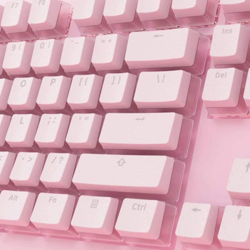  EPOMAKER AKKO Sakura 87 Keys RGB Wired Mechanical Keyboard with Acrylic Translucent Case, PBT Pudding Keycaps for Gaming/Mac/Win (Gateron Pink Switch, Sakura)