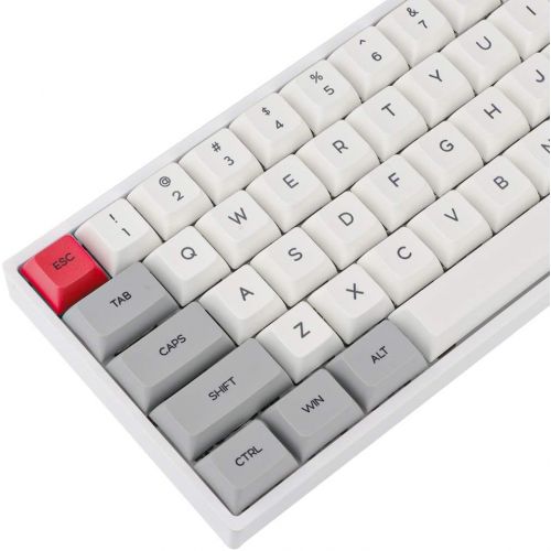  EPOMAKER SKYLOONG SK64 64 Keys Hot Swappable Mechanical Keyboard with RGB Backlit, PBT Keycaps, Arrow Keys for Win/Mac/Gaming (Gateron Optical Red, Grey White)