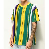EPTM. Green, Yellow & Purple Vertical Stripe T-Shirt