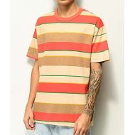 EPTM. Tan, Green & Coral Wide Stripe T-Shirt