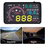 EPathChina 5.5 Inch Auto OBDII OBD2 Port Car Hud Head Up Display KM/h MPH Overspeed Warning Windshield Projector Alarm System