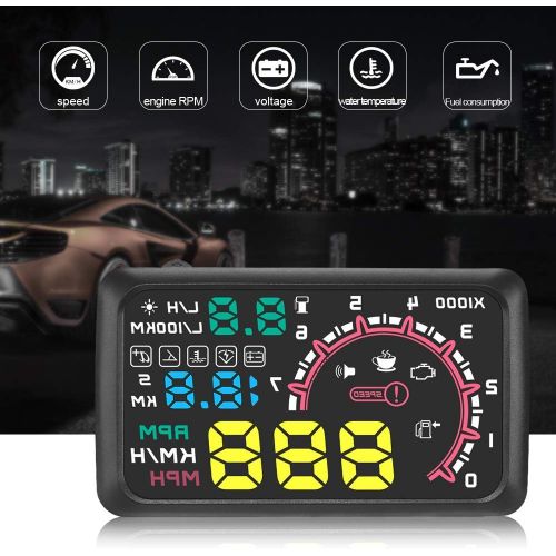  EPathChina 5.5 Inch Auto OBDII OBD2 Port Car Hud Head Up Display KM/h MPH Overspeed Warning Windshield Projector Alarm System