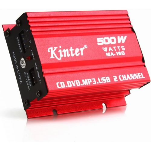  [아마존베스트]EPathChina 500W 2-Channel Mini Hi-Fi Car Stereo Audio Amplifier, MA-150 DC9-15V AMP Electrical Portable DIY Amplifier Subwoofer for Speaker Auto Car Motorcycle Tablet PC TV Laptops