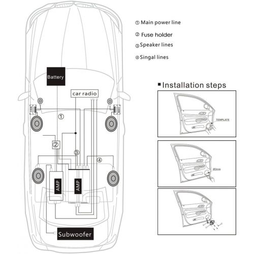  [아마존베스트]ePathChina 2pcs 140W T280 High Efficiency Mini Dome Tweeter Speakers for Car Audio System