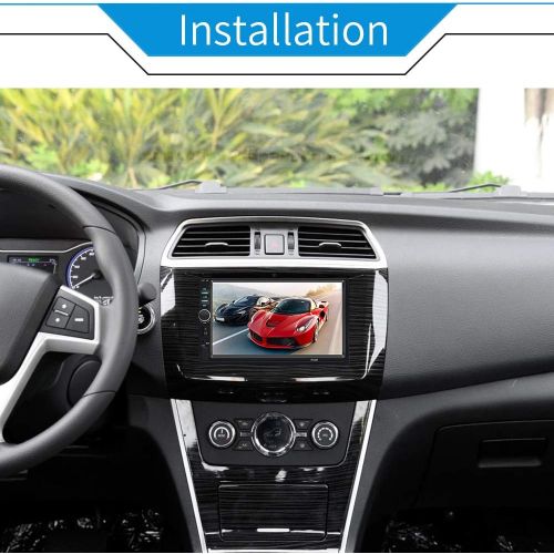  [아마존베스트]ePathChina 7 Inch Double Din Bluetooth Car Stereo Receiver, in Dash HD Touch Screen with Rear View Camera, Car Video Radio MP5 Player Support Mirror Link for Android/USB/AUX/TF