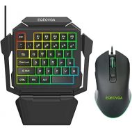 [아마존베스트]BUFENG MOUNTAIN One Hand Gaming Keyboard and Mouse Combo, 39 Keys PUBG Keycap Version Wired Mechanical Feel Rainbow Backlit Half Keyboard, Support Wrist rest, USB Wired Gaming Mouse for Gaming