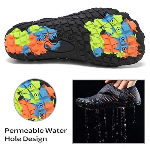  EQUICK Boys & Girls Water Shoes Lightweight Comfort Sole Easy Walking Athletic Slip on Aqua 5 Toe Sock(Toddler/Little Kid/Big Kid)