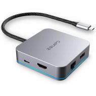 EQUIPD USB C Hub, Aluminum Type C Adapter with PD Charging Port, 4K HDMI Output, Gigabit Ethernet Port, 3 USB 3.0 Ports Compatible MacBook Pro 13 15, MacBook Air 13, MacBook 12” an