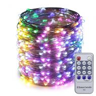ER CHEN(TM 165ft Led String Lights,500 Led Starry Lights on 50M Silvery Copper Wire String Lights + 12V DC Power Adapter + Remote Control(Multicolor)