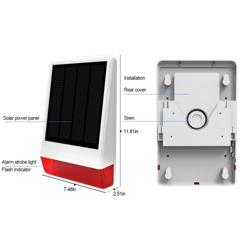  ERAY JD-W06 Wireless Loud Outdoor Solar Powered Flashing Strobe Siren Waterproof for ERAY Home Security Alarm System