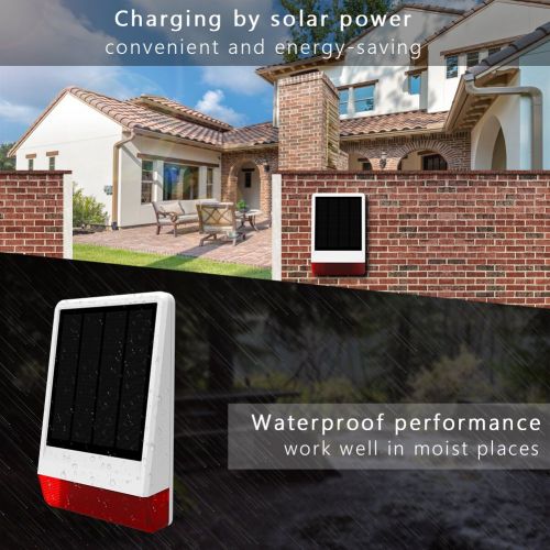  ERAY JD-W06 Wireless Loud Outdoor Solar Powered Flashing Strobe Siren Waterproof for ERAY Home Security Alarm System