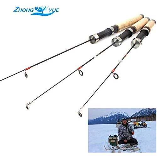  [아마존베스트]ERCZYO Carbon Fishing Rods Ice Fishing Rod 45 cm 50 cm 60 cm Winter Fishing Rod Mini Rod Ultralight Gear (Colour: Red)