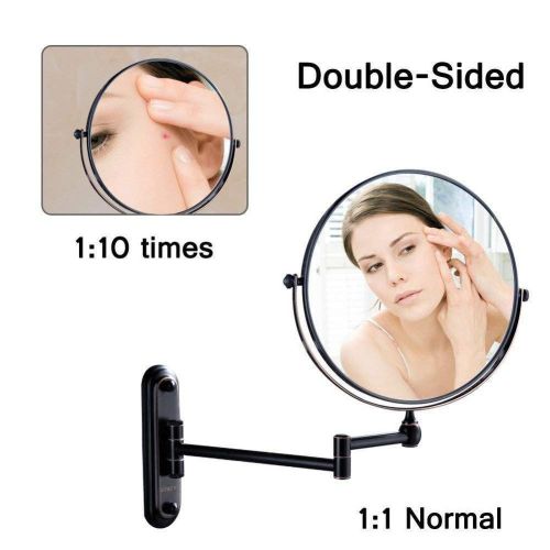  ERHANG Bathrooms Beauty Mirrors Bathrooms Makeup Mirrors Double Sided Magnifiers Wall Mounts Folding Telescopic Mirrors 360 Degrees Swivel,8inch