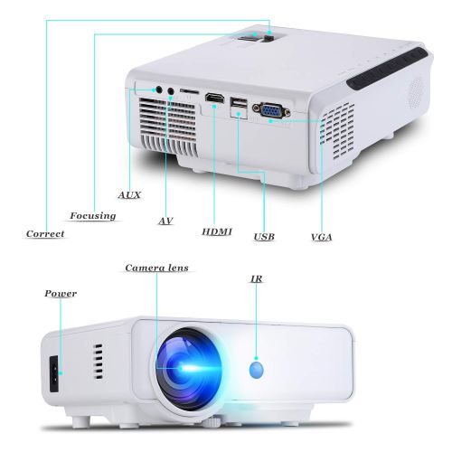  [아마존 핫딜]  [아마존핫딜]ERISAN HD-F20B Projector, 500 ANSI Brightness, 1080P Supported Portable LED Video Beam, Compatible w/HDMI PS4, Xbox, TV Stick for Multimedia Movie Games