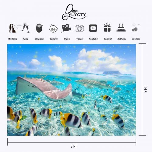  ERTIANANG 150x220cm Underwater World Backdrop Blue Ocean Underwater World Photography Background for Camera Photo Props