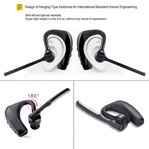  [아마존 핫딜]  [아마존핫딜]ERUW Bluetooth Headset Kabelloses Freisprechanlage Kopfhoerer mit Mic Mute Switch Bloothooth Headset Freisprecheinrichtung Ohr Kompatibel fuer iPhone Samsung Handy (K10 Headset)