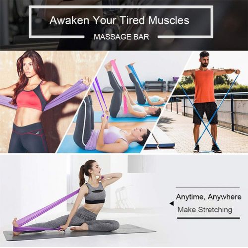  ERUW Resistance Bands Set, 3 Pack Professional Latex Elastic Bands for Home or Gym Upper & Lower Body Exercise, Physical Therapy, Strength Training, Yoga, Pilates, Rehab, Blue & Purple