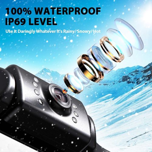  eRapta ERT01 2nd Generation Car Rear View Reversing Backup Camera Automotive with 149°Perfect View Angle 8 LED Lights Night Vision 9 Level Waterproof Universal Car Backing Camera L