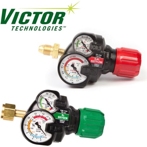  Set of Genuine Victor Edge ESS3 Oxygen & Acetylene Regulators, Brand New