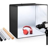 [아마존 핫딜]  [아마존핫딜]ESDDI Photo Studio Light Box 20/50cm Adjustable Brightness Portable Folding Hook & Loop Booth Table Top Photography Lighting Kit 120 LED Lights 4 Colors Backdrops