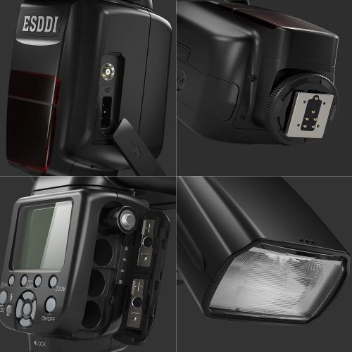  ESDDI Flash Speedlite for Canon, E-TTL 18000 HSS LCD Display Wireless Flash Speedlite GN58 2.4G Wireless Radio Master Slave, Professional Flash Kit with Wireless Flash Trigger for