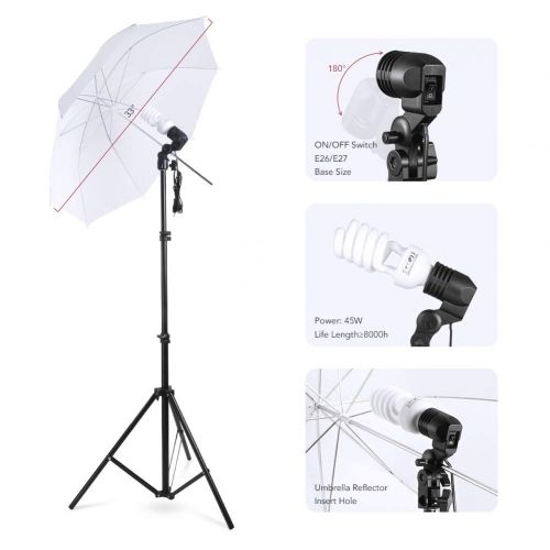  ESDDI Photography Umbrella Lighting Kit 600W 5500K Portable Continuous Day Light Photo Portrait Studio Video Equipment