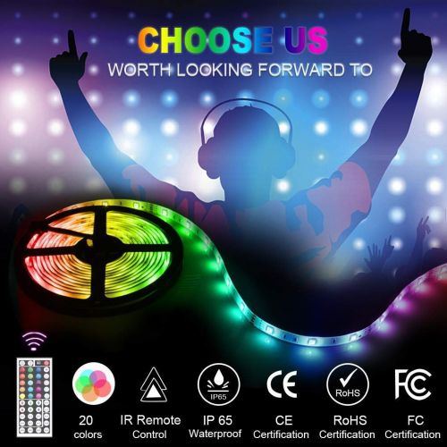  [아마존 핫딜] ESEYE LED Strip Lights 32.8ft with Remote [Upgraded Version] Flexible RGB+W 5050 IP65 Waterproof Self Adhesive 300LEDs Multicolor Neon Ribbon Tape Lights with 6500K White Bright for Kitc