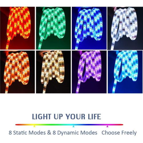  [아마존 핫딜] ESEYE LED Strip Lights 32.8ft with Remote [Upgraded Version] Flexible RGB+W 5050 IP65 Waterproof Self Adhesive 300LEDs Multicolor Neon Ribbon Tape Lights with 6500K White Bright for Kitc