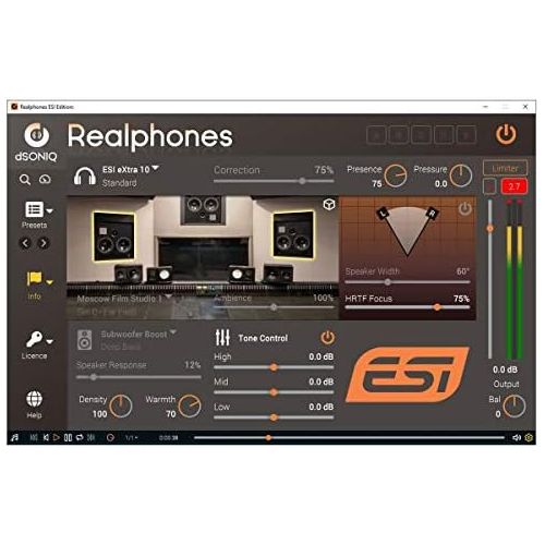  [아마존베스트]ESI eXtra10 Stereo Monitor Headphones + Keepdrum Extension Cable 3 m
