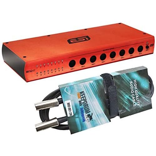  [아마존베스트]ESI M8U eX USB 3.0 MIDI Interface with 16 Ports and Keepdrum MIDI Cable 2 m