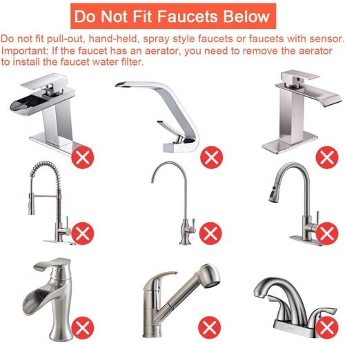  [아마존핫딜][아마존 핫딜] ESOW Faucet Mount Water Filter, SUS304 Stainless Steel Reduce Chlorine,Lead,BPA Free, Water Purifier with 7-Layer UF+ACF Filtration System, Fits Standard Faucets (2 Filter Cartridg