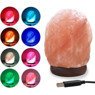 [아마존핫딜][아마존 핫딜] ESOW Himalayan Salt Lamp in Multi Color Changing, 3 Watts LED Bulb and Wood Base, Small Size About 4.7/1.6lbs, Handcraft Natural Salt Lamp for Best Gift and Great Decor, No Install