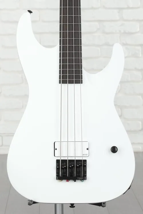 ESP LTD M-4 Arctic Metal Bass Guitar - Snow White Satin