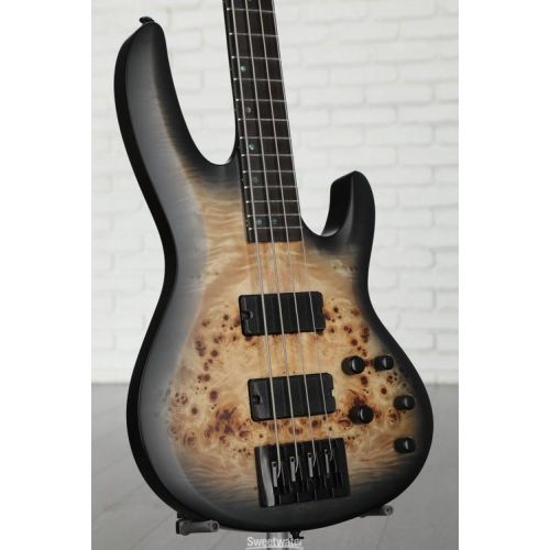  ESP LTD B-4 Ebony Bass Guitar - Charcoal Burst Satin