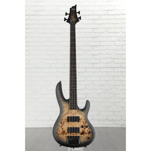  ESP LTD B-4 Ebony Bass Guitar - Charcoal Burst Satin