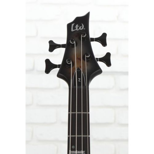  ESP LTD F-4 Ebony Bass Guitar - Charcoal Burst Satin