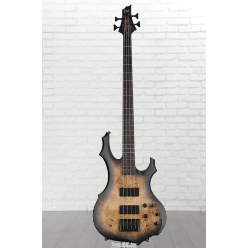  ESP LTD F-4 Ebony Bass Guitar - Charcoal Burst Satin