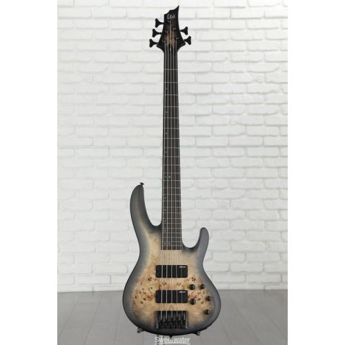  ESP LTD B-5 Ebony Bass Guitar - Charcoal Burst Satin