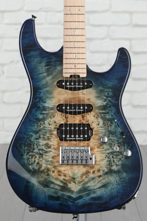 ESP Original Snapper CTM Electric Guitar - Nebula Blue Burst with Maple Fingerboard Demo