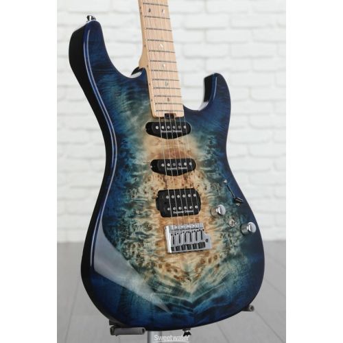  ESP Original Snapper CTM Electric Guitar - Nebula Blue Burst with Maple Fingerboard Demo